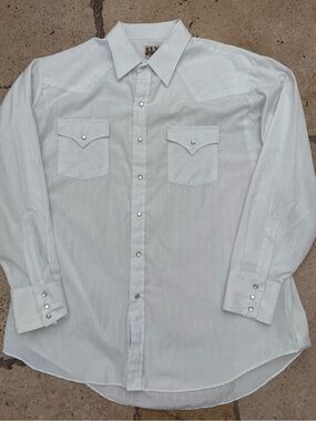 Men's Ely Cattleman Long Sleeve Solid Western Snap-SZ XL